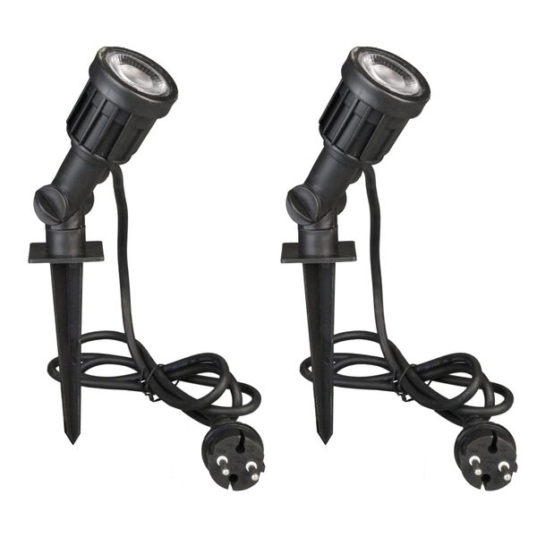 Luxform Proiectoare grădină cu LED Dominica, 2 buc, negru, LUX9522D.01