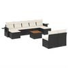 vidaXL Set canapele de grădină cu perne, 10 piese, negru, poliratan