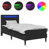 vidaXL Cadru de pat cu benzi LED Negru 80 x 200 cm Piele artificială