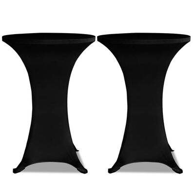 vidaXL Husă de masă cu picior Ø60 cm, 2 buc., negru, elastic