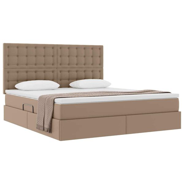 vidaXL Pat cu storage Cappuccino 180 x 200 cm Piele artificială