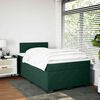 vidaXL Pat box spring cu saltea, verde &icirc;nchis, 120x190 cm, catifea