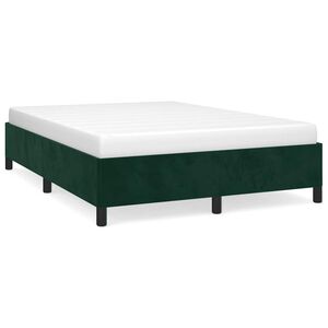 vidaXL Cadru de pat fără saltea, verde &icirc;nchis, 140x190 cm, catifea