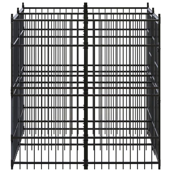 vidaXL Padoc pentru c&acirc;ini de exterior, 3,69 m&sup2;, oțel