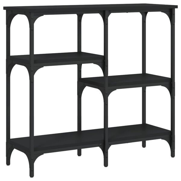 vidaXL Măsuță consolă, negru, 80x29x75 cm, lemn compozit