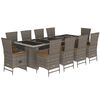 vidaXL Set mobilier de grădină cu perne, 11 piese, gri, poliratan