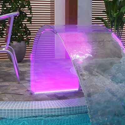 vidaXL Fântână de piscină cu LED-uri RGB, acril, 50 cm