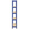 vidaXL Raft depozitare cu 5 niveluri, albastru, oțel&lemn prelucrat