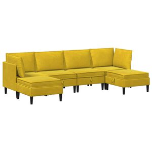 vidaXL Set de mobilier pentru living 6 buc. Galben Catifea