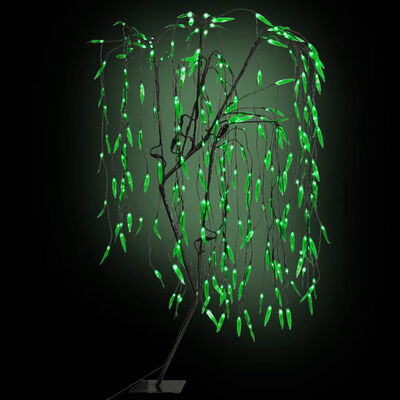 vidaXL Pom de Crăciun, LED-uri lumină verde, salcie, 150 cm