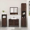 vidaXL Set mobilier de baie, 3 piese, stejar maro, lemn prelucrat
