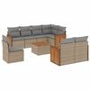vidaXL Set canapele de grădină, 9 piese, cu perne, bej, poliratan