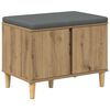 vidaXL Bancă pentru pantofi cu pernă Stejar Artizanal 60 x 38 x 46 cm