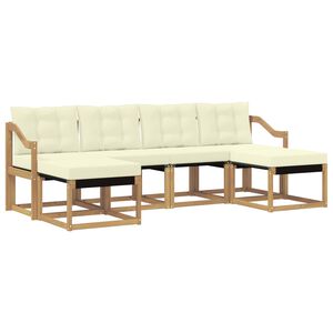vidaXL Set de canapele de exterior cu pernă 6 pcs Alb și crem