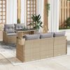 vidaXL Set de canapele pentru grădină cu pernă 6 pcs Bej Poli Rattan