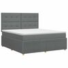 vidaXL Pat boxspring cu saltea Gri &icirc;nchis 160 x 200 cm Țesătură