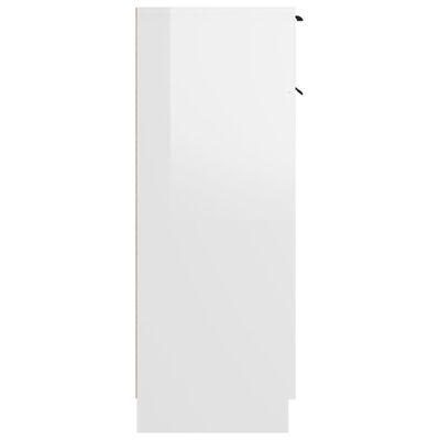 vidaXL Dulap de baie, alb extralucios, 32x34x90 cm, lemn compozit