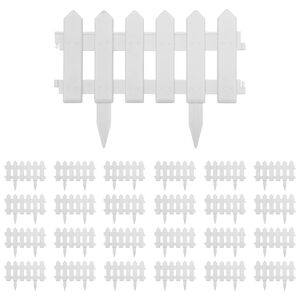 vidaXL Borduri de gazon, 25 buc., alb, 10 m, PP