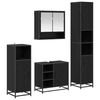 vidaXL Set de mobilier pentru baie 4 buc. Stejar Negru Lemn prelucrat