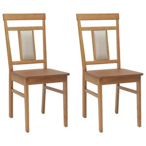 vidaXL Scaun de sufragerie 2 buc. Lemn Solid de Cauciuc natural