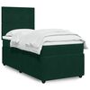 vidaXL Pat box spring cu saltea, verde &icirc;nchis, 100x200 cm, catifea