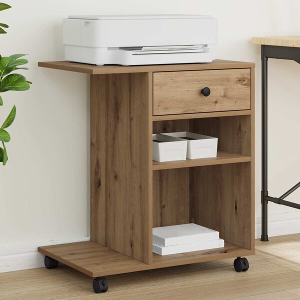 vidaXL Suport pentru imprimantă Stejar artizanal 60 x 40 x 68.5 cm