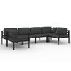 vidaXL Set mobilier de grădină cu perne, 6 piese, antracit, aluminiu