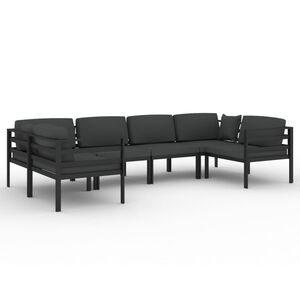 vidaXL Set mobilier de grădină cu perne, 6 piese, antracit, aluminiu