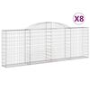 vidaXL Coșuri gabion arcuite 8 buc, 300x30x100/120 cm fier galvanizat