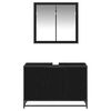 vidaXL Set de mobilier pentru baie 2 pcs Stejar Negru Lemn compozit