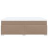 vidaXL Pat box spring cu saltea, cappuccino, 140x190cm piele ecologică