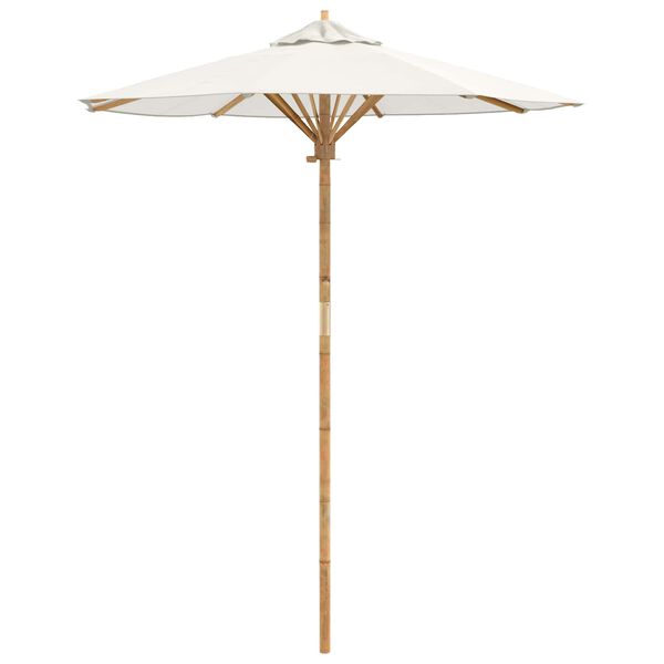 vidaXL Parasol de Grădină Alb crem &Oslash; 270 x 260 cm Bambus
