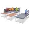 vidaXL Set mobilier de grădină cu perne, 4 piese, aluminiu și WPC