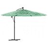 vidaXL Umbrelă soare de grădină cu st&acirc;lp din oțel, verde 269x269x235cm