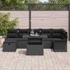 vidaXL Set de canapele pentru grădină cu pernă 8 pcs Negru Rattan poli