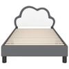 vidaXL Cadru de pat pentru copii cu spătar Gri deschis 90 x 200 cm PU