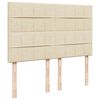 vidaXL Pat box spring cu saltea, crem, 160x200 cm, material textil
