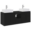 vidaXL Set dulap baie 3 buc. Negru 129 x 41 x 79.5 cm Lemn prelucrat