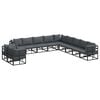 vidaXL Set de canapele pentru grădină 11 buc. Negru Aluminiu