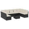 vidaXL Set canapele de grădină cu perne, 10 piese, negru, poliratan