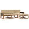 vidaXL Set de canapele de exterior cu pernă 4 pcs Natural și Bej