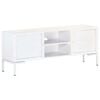 vidaXL Comodă TV, alb, 115x30x46 cm, lemn masiv de mango