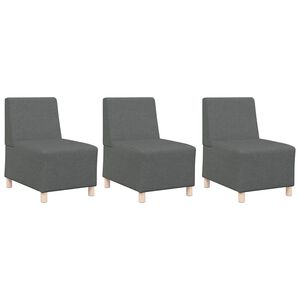 vidaXL Unitate Sofa Modulară Fără Brațe 3 pcs Gri &icirc;nchis