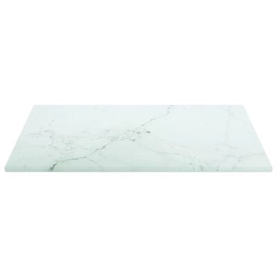 vidaXL Blat masă alb 30x30 cm 6 mm sticlă securizată design marmură