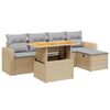 vidaXL Set canapele de grădină cu perne, 6 piese, bej, poliratan