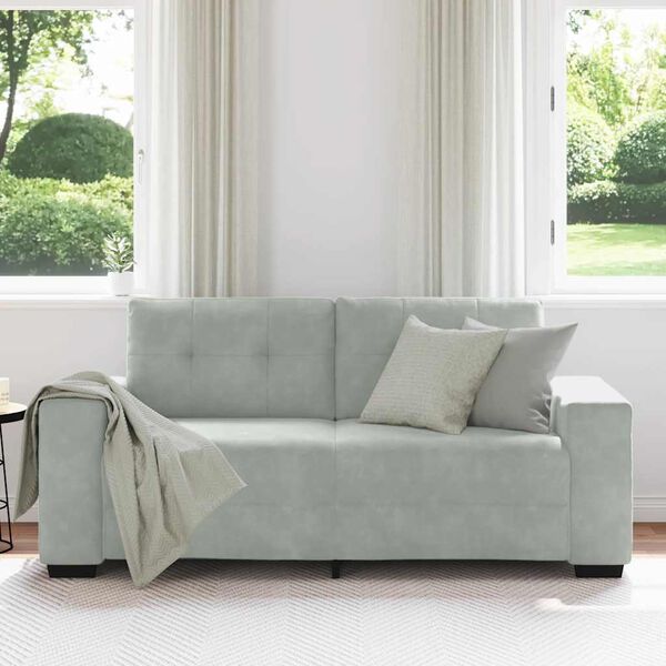 vidaXL Canapea loveseat gri deschis 180x77x82 cm catifea