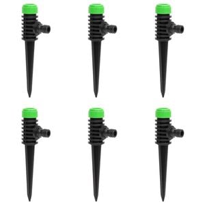 vidaXL Aspersoare rotative 6 buc. verde și negru 3x6x19,5 cm ABS și PP