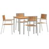 vidaXL Set dining pentru exterior 5 pcs Maro Lemn solid de tec