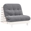 vidaXL Canapea futon cu saltea, alb, 80x206x11 cm, lemn masiv de pin