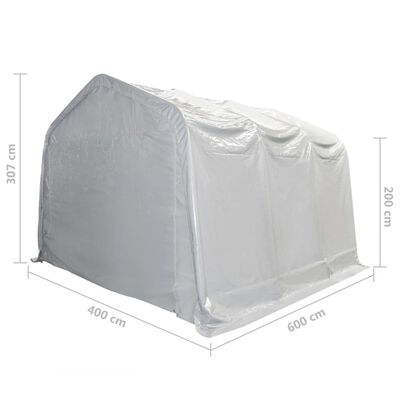 vidaXL Cort de depozitare, alb, 4 x 6 m, PVC, 550 g/m²
